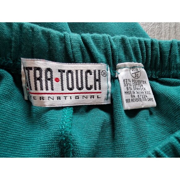 vtg Womens Teal Elastic Waist Stretch Pants Size 20W By Extra Touch - Picture 3 of 4